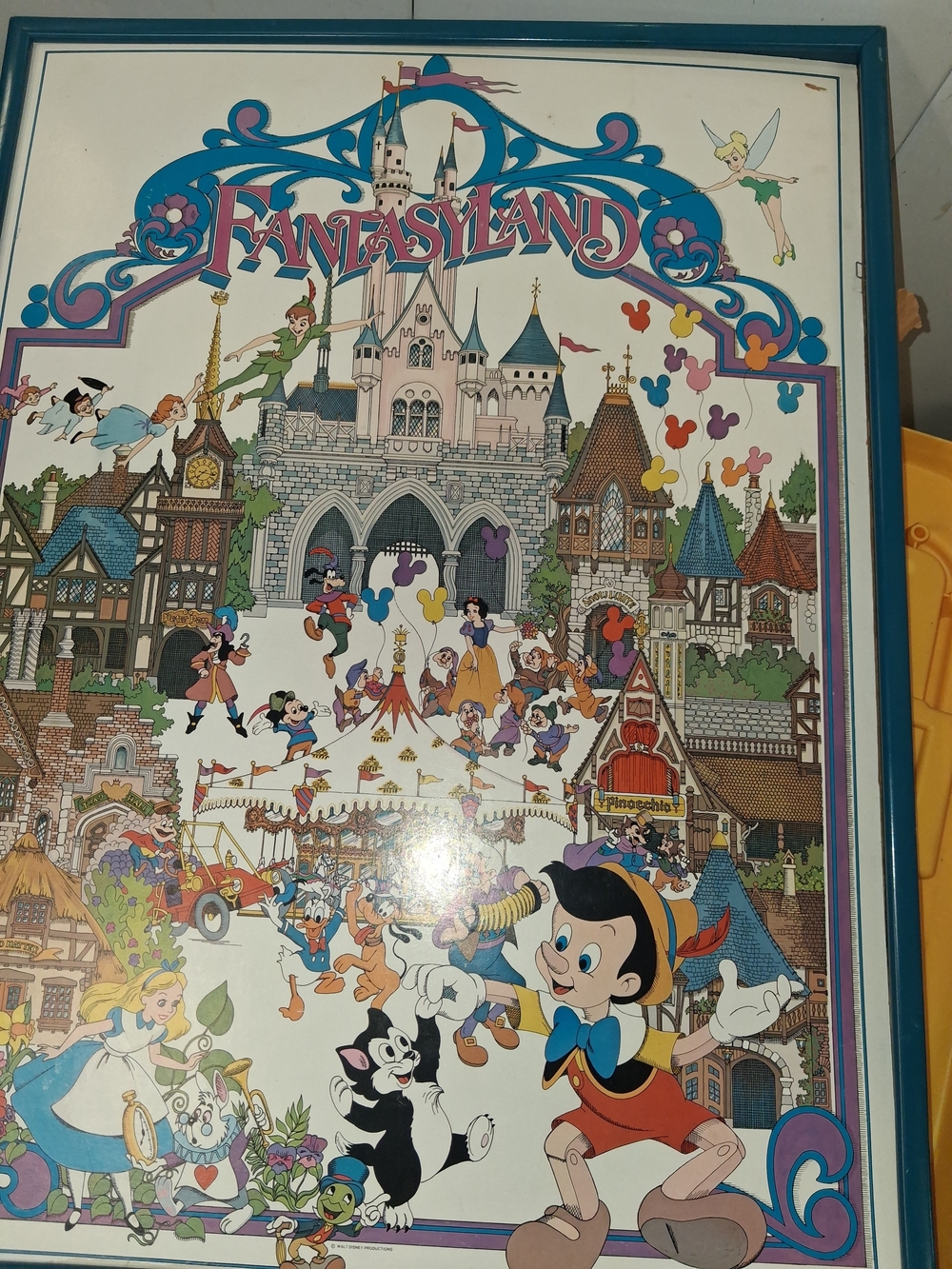 1980s Disneyland New Fantasyland souvenir poster features Pinocchio prominently